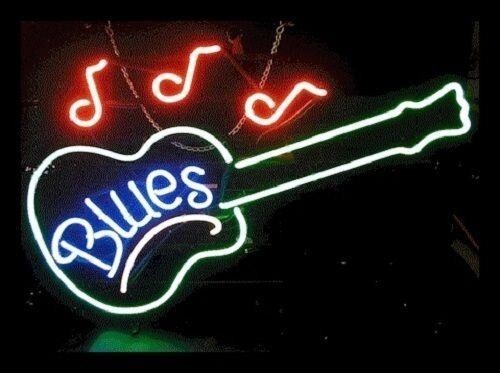 Blues Guitar Live Music 17"x14" Neon Sign Lamp Light Artwork Display Wall Bar LE