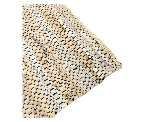 Abstrakter Perla Teppich Wildleder Streifen Lederteppich Matte 60 x 90 cm Beige - Bild 3 von 4
