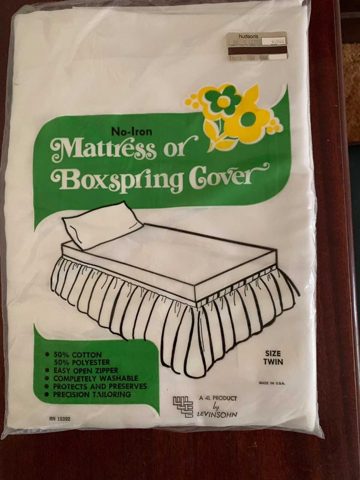 NIP NOS Twin Mattress Zippered Encasement Cover Hudson’s Bedding