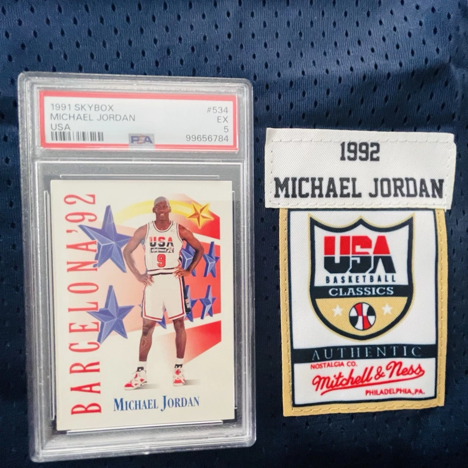 USA Michael Jordan Signed Jersey Blue Dream Team Autographed COA W/PSA CARD - Image 4 of 4