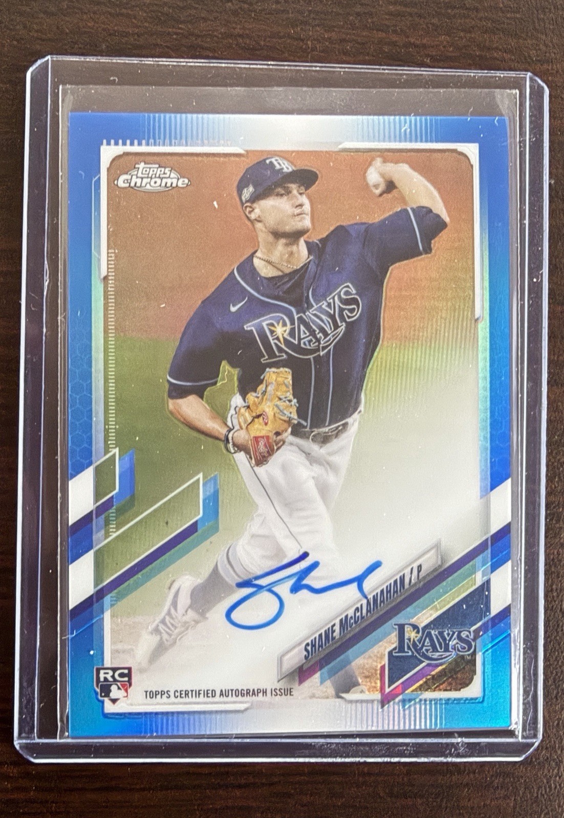 2021 Topps Chrome Shane McClanahan Rookie Autograph Blue /150 RA-SM Rays