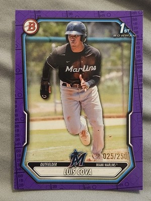 2026 Bowman #BP-38 Luis Cova Bowman 1st Purple Pattern #/250 Marlins