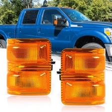 Pair Amber Side Mirror Marker Signal Lights For Ford F250-550 F350 F450 2008-16