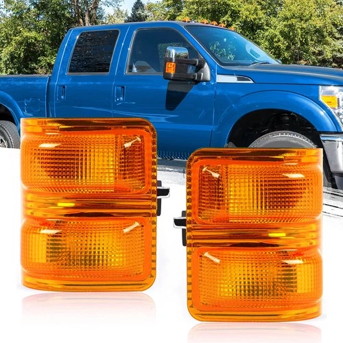 Pair Amber Side Mirror Marker Signal Lights For Ford F250-550 F350 F450 2008-16
