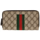 Gucci Sherry Line Portefeuille Long Fermeture Éclair Complète 408831 GG Supreme Femme Beige [Occasion]