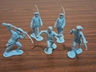 Vintage Marx Revolutionary War Soldiers Blue Plastic Lot of 5 Minutemen Colonial