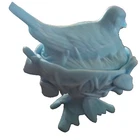 Vintage Westmoreland Blue Milk Glass Bird On Nest Candy Dish Trinket Box