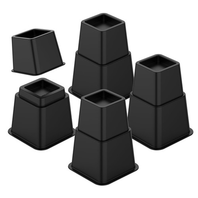 #ad Adjustable Bed Risers 3 5 8 Inch Heavy Duty Stackable 4 Pack Black 1300lb $34.83
