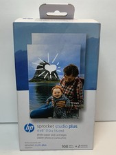 HP Sprocket Studio Plus Bundle  108 Sheets 4x6 Photo Paper  2 Cartridges NEW
