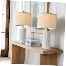  24" Farmhouse Ceramic Table Lamps Set of 2 24‘’ Medium - Matte Textured White