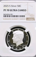 2025 S Silver Kennedy Half Dollar 50C NGC PF70 UCam In Hand!