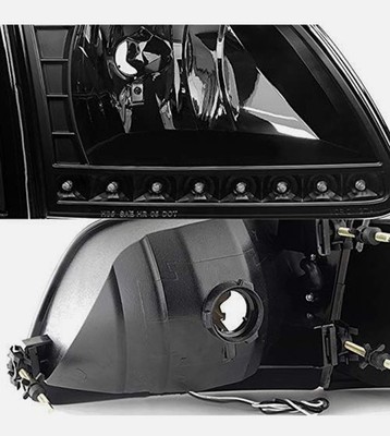 LED Projector Headlights Black 99-04 Ford F250 F350 Super Duty Pair Excursion
