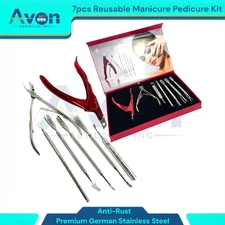 Nail Tech Tool Set of 7pcs with Nail Cutter Nippers & Cuticle Cutter Pushers