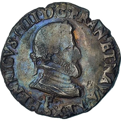 France, Henri IV, 1/2 Franc, 1604 (?), Angers, TB+, Argent, Gadoury:590 - Photo 1/2