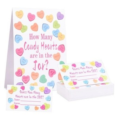 FOBSME Valentine's Day Party Game, How Many Candy Hearts in the Jar Games, 