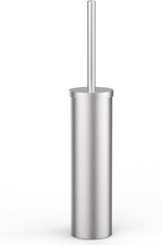 Modern Heavy Duty Brushed Nickel Toilet Brush Holder Set, Long Handle