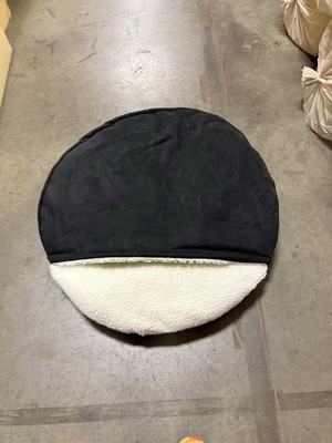 snoozer cozy cave dog bed Large 35  Black Microsuede