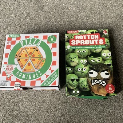 2 Kinder Spiele Party Rotten Sprouts Kartenspiel (ohne Anleitung) und Pizza Dominos