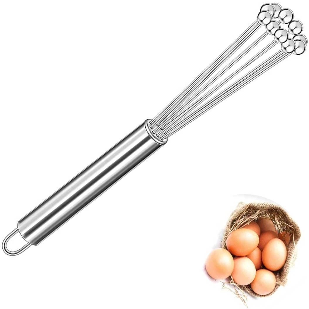 Stainless Steel Ball Whisk 10 Inch Professional Chef Blending Beating Stirring