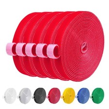 32FT Reusable Fastening Tape Cable Ties Double-Sided Hook-and-Loop Cable Mana...