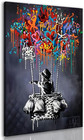 Framed Banksy Street Graffiti Wall Art Decor Large Abstract Pictures Canvas P...