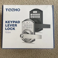 TE004 Keyless Entry Keypad Door Lock with Handle - Satin Nickel Finish