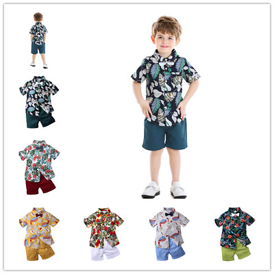 2PCS Toddler Baby Boy Kids Gentleman Shirt Tops+Pants Shorts Clothes Outfits Set