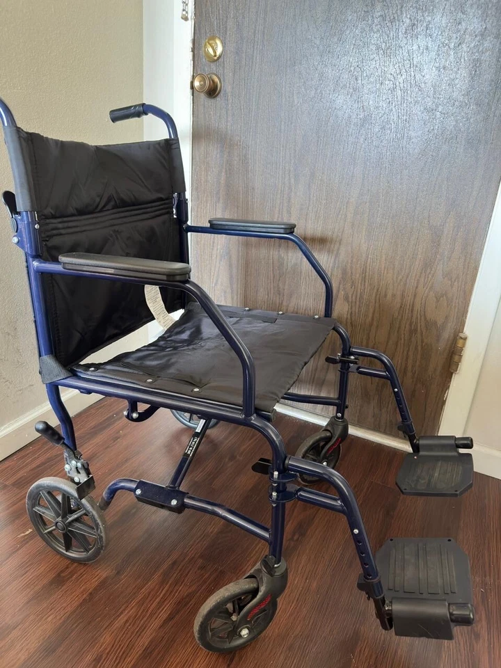 Carex Transport Wheel Chair with foot rests-Used-supports upto 300 lbs   - Image 3 of 3