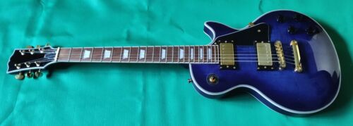 NEW ORLEANS® LES PAUL STYLE ELECTRIC GUITAR - PURPLE VEINED COLOR GOLD - Picture 1 of 14