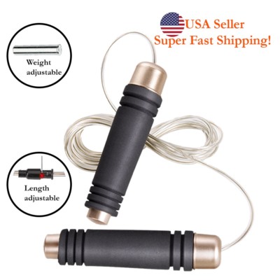 DH Jump Rope Adjustable Extra Weight Adjustable Length Premium Speed Steel Rope 