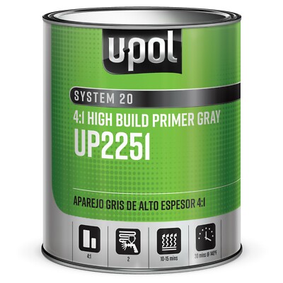 U-Pol 2K HS Build Gray Primer 4:1 One Liter Can UP2251
