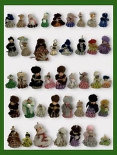 Beaded Safety Pin Girls/Ladies Doll Ornaments Hand Crafted - LOT OF 41 ORNAMENTS