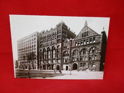 Vintage Real Photo Post Card Three Monuments of Chicago Architecture 1889
