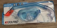 Dolfino Mini Shark Mask & Snorkle Combo Blue Ages 3+ Impact Resistant