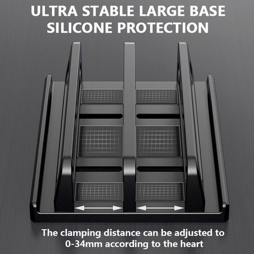 Dual-Slot Adjustable Vertical Laptop Stand ABS Plastic 4in1 Design Space-Saving - Photo 8/18