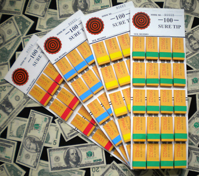 ( 4 Lot ) 100-P5 SURE TIP BOARD {00 / 99} SPORT SCORE Pull Tab Raffle Jar Ticket