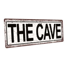 The Cave Metal Sign; Wall Decor for Mancave, Den, or Gameroom