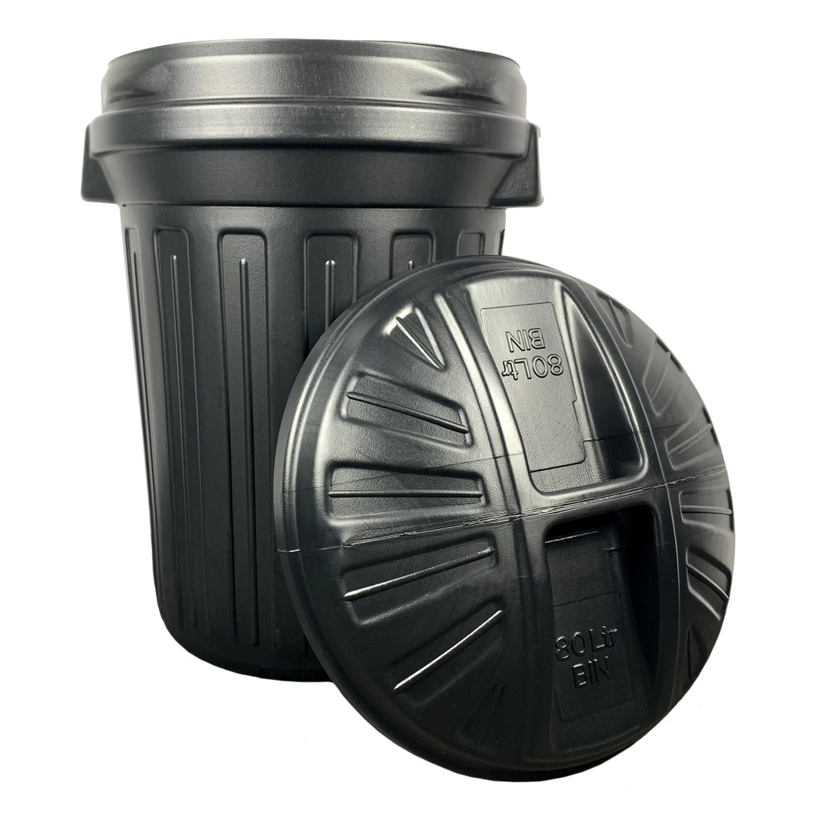 Black plastic dustbin deals