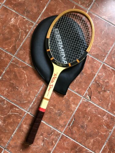 1960s Germina White Star Wood Tennis Racquet - Picture 1 of 5