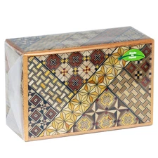 Japanese Yosegi Puzzle Box Samurai Himitsu Wooden Trick Box 5 Sun 21 Step HK-134