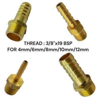 3/8''BSP MESSING AUSSENGEWINDE SCHLAUCH ENDGELENK DÜSE ADAPTER GASTAIL SCHLAUCH UNIVERSALVERSCHRAUBUNG