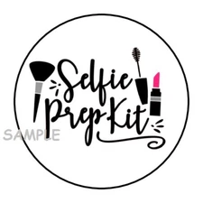 30 SELFIE PREP KIT ENVELOPE SEALS LABELS STICKERS 1.5" ROUND LIPSTICK MAKEUP
