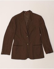 Stefanel Womens 2 Button Blazer Jacket It 42 Medium Brown Bt95