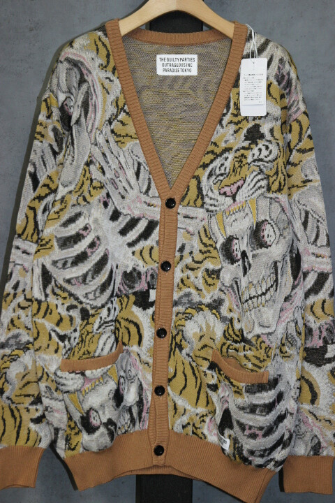 New WACKO MARIA TIM LEHI Jacquard Knit Cardigan L Size Tim New WACKO MARIA TIM LEHI Jacquard Knit Cardigan L Size Tim