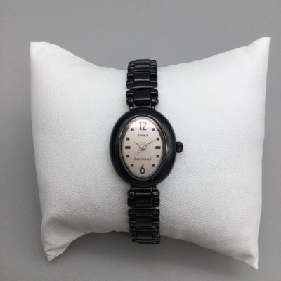 Ladies Timex Essentials vintage watch Vintage Timex Essentials Watch Women 20mm Black Oval Dial  main image 2
