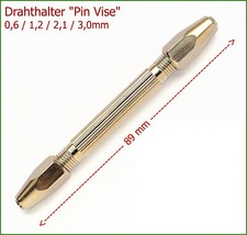-NEU- Pin Vise / Drahthalter (89mm, 4 Eins&auml;tze)