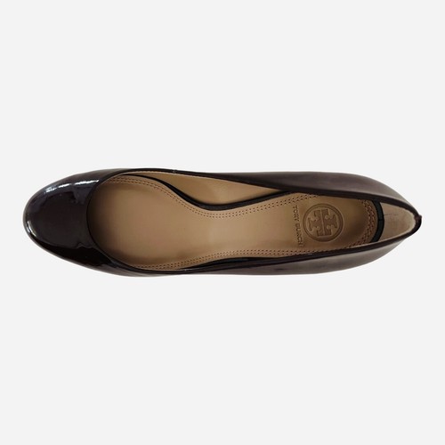Tory Burch Patent Leather Astoria Wedges 9.5 Heels Shoes - Picture 7 of 18