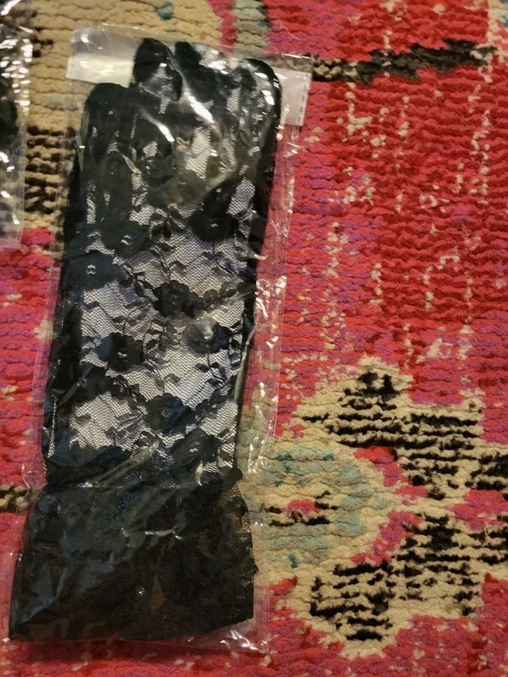 NEW Black lace choker earrings eye mask gloves masquerade vampire ball accessory - Image 4 of 4