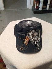 A Brand New Dark Blue Hat With A Skull Patch On The Front Made In China