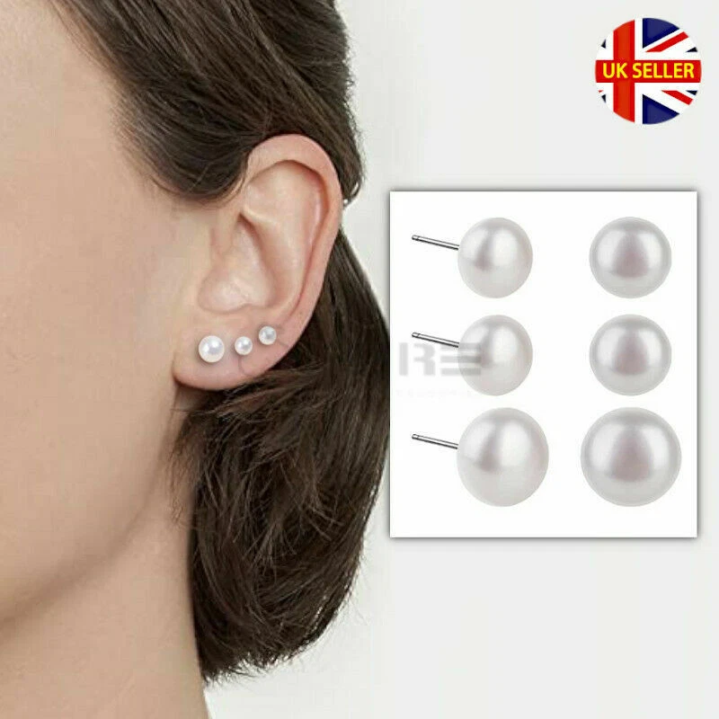 Ladies pearl earrings deals